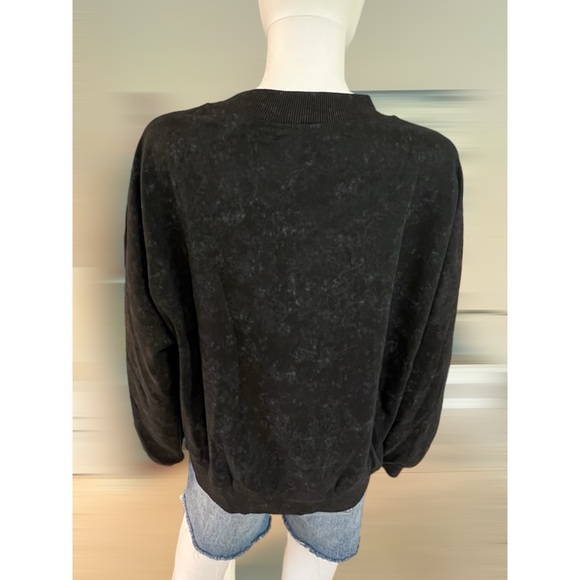 Black acid wash skull Halloween pull over S M L XL - Picture 4 of 6